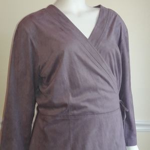 J Jill Dusty Lavender wrap around top Size 16